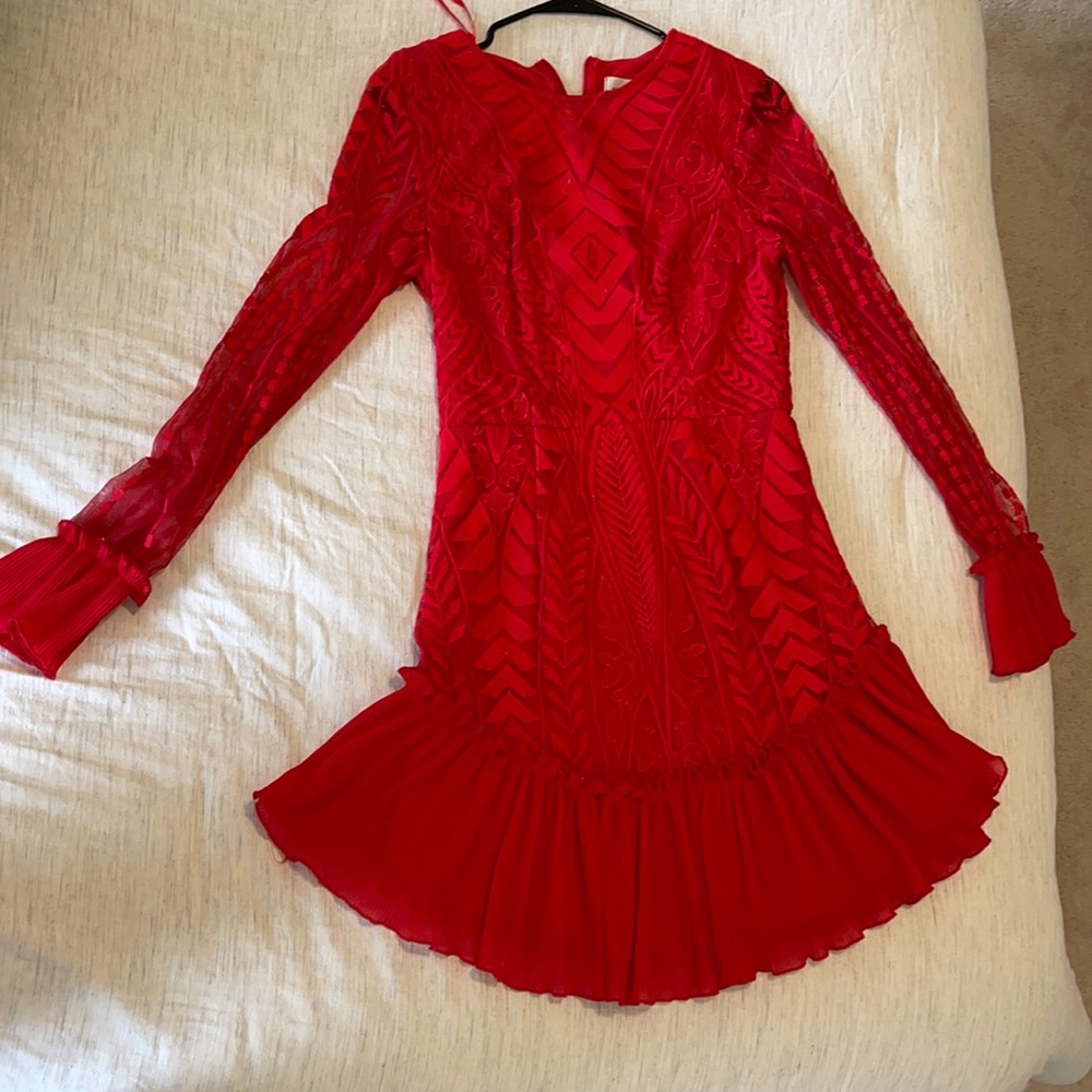 Red long sleeve dress
